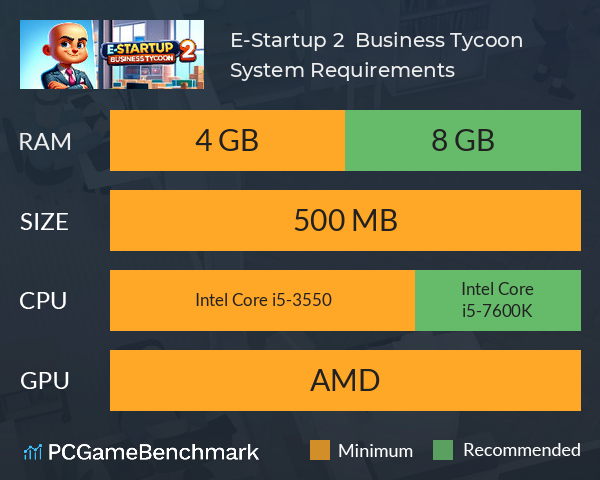 E-Startup 2 : Business Tycoon System Requirements PC Graph - Can I Run E-Startup 2 : Business Tycoon