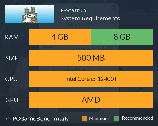 E-Startup System Requirements PC Graph - Can I Run E-Startup