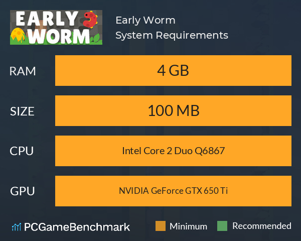 Early Worm System Requirements PC Graph - Can I Run Early Worm