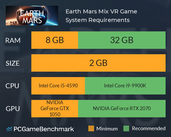 Earth Mars Mix VR Game System Requirements PC Graph - Can I Run Earth Mars Mix VR Game Earth Mars Mix VR Game System Requirements PC Graph - Can I Run Earth Mars Mix VR Game