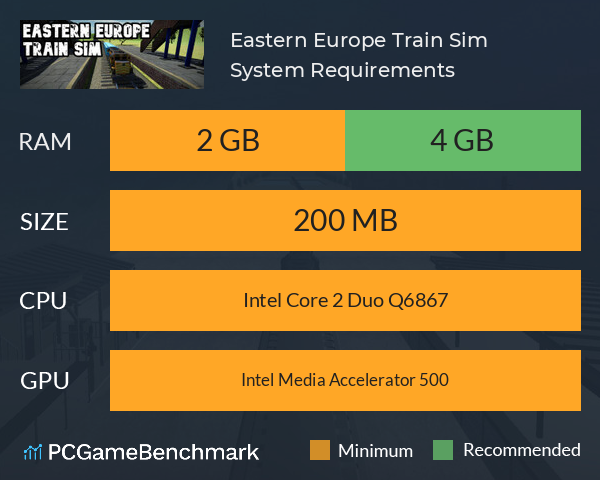 Eastern Europe Train Sim System Requirements PC Graph - Can I Run Eastern Europe Train Sim Eastern Europe Train Sim System Requirements PC Graph - Can I Run Eastern Europe Train Sim