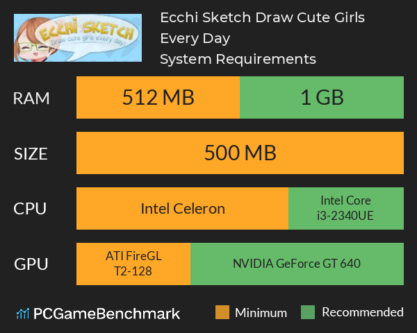 Ecchi Sketch: Draw Cute Girls Every Day! System Requirements PC Graph - Can I Run Ecchi Sketch: Draw Cute Girls Every Day! Ecchi Sketch: Draw Cute Girls Every Day! System Requirements PC Graph - Can I Run Ecchi Sketch: Draw Cute Girls Every Day!