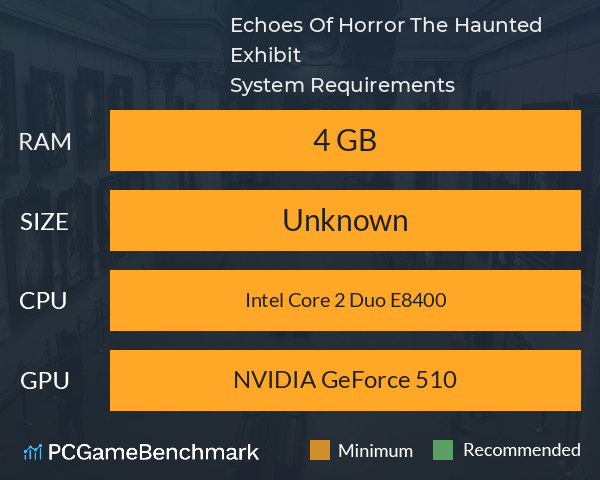 Echoes Of Horror: The Haunted Exhibit System Requirements PC Graph - Can I Run Echoes Of Horror: The Haunted Exhibit Echoes Of Horror: The Haunted Exhibit System Requirements PC Graph - Can I Run Echoes Of Horror: The Haunted Exhibit
