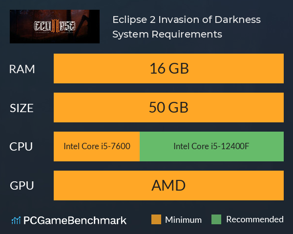 Eclipse 2: Invasion of Darkness System Requirements PC Graph - Can I Run Eclipse 2: Invasion of Darkness