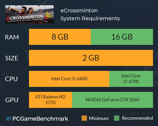 eCrossminton System Requirements PC Graph - Can I Run eCrossminton eCrossminton System Requirements PC Graph - Can I Run eCrossminton