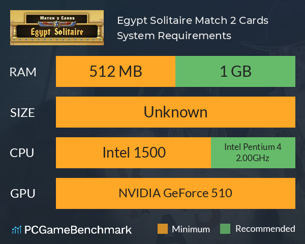 Egypt Solitaire. Match 2 Cards System Requirements PC Graph - Can I Run Egypt Solitaire. Match 2 Cards Egypt Solitaire. Match 2 Cards System Requirements PC Graph - Can I Run Egypt Solitaire. Match 2 Cards