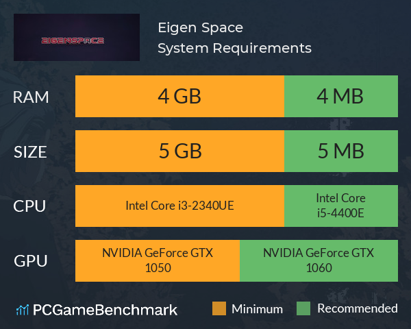 Eigen Space System Requirements PC Graph - Can I Run Eigen Space