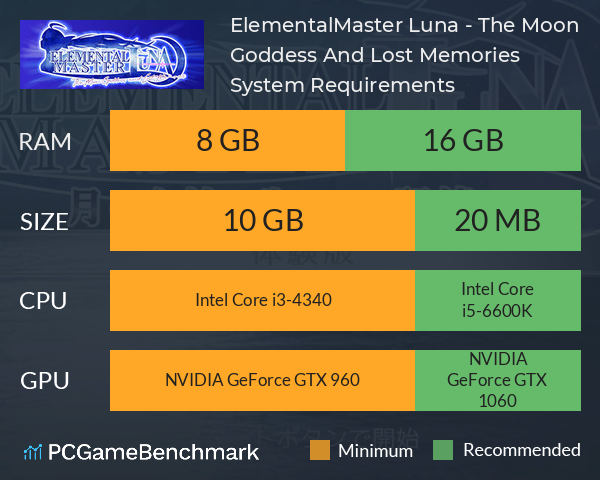 ElementalMaster Luna - The Moon Goddess And Lost Memories System Requirements PC Graph - Can I Run ElementalMaster Luna - The Moon Goddess And Lost Memories ElementalMaster Luna - The Moon Goddess And Lost Memories System Requirements PC Graph - Can I Run ElementalMaster Luna - The Moon Goddess And Lost Memories