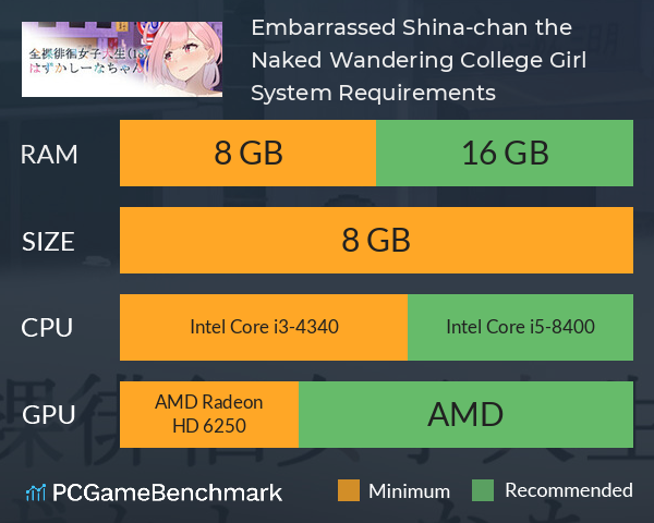 Embarrassed Shina-chan~ the Naked Wandering College Girl System Requirements PC Graph - Can I Run Embarrassed Shina-chan~ the Naked Wandering College Girl Embarrassed Shina-chan~ the Naked Wandering College Girl System Requirements PC Graph - Can I Run Embarrassed Shina-chan~ the Naked Wandering College Girl