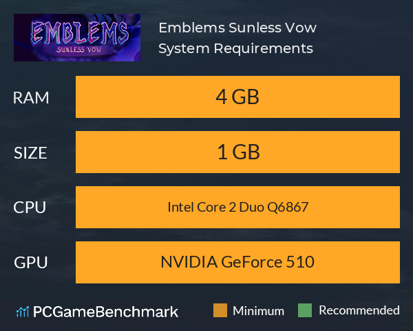 Emblems: Sunless Vow System Requirements PC Graph - Can I Run Emblems: Sunless Vow
