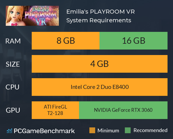 Emilia's PLAYROOM VR System Requirements PC Graph - Can I Run Emilia's PLAYROOM VR Emilia's PLAYROOM VR System Requirements PC Graph - Can I Run Emilia's PLAYROOM VR