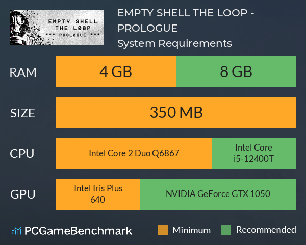 EMPTY SHELL: THE LOOP - PROLOGUE System Requirements PC Graph - Can I Run EMPTY SHELL: THE LOOP - PROLOGUE EMPTY SHELL: THE LOOP - PROLOGUE System Requirements PC Graph - Can I Run EMPTY SHELL: THE LOOP - PROLOGUE