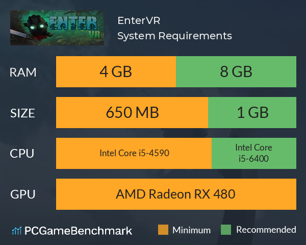 EnterVR System Requirements PC Graph - Can I Run EnterVR EnterVR System Requirements PC Graph - Can I Run EnterVR