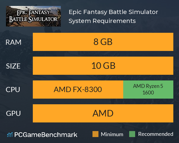 Epic Fantasy Battle Simulator System Requirements PC Graph - Can I Run Epic Fantasy Battle Simulator