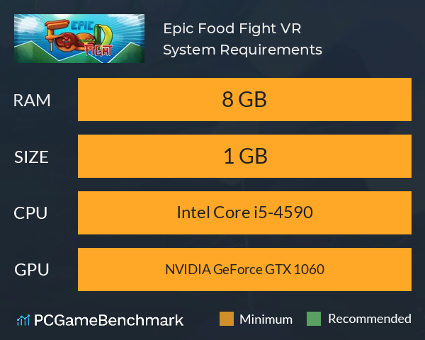 Epic Food Fight VR System Requirements PC Graph - Can I Run Epic Food Fight VR