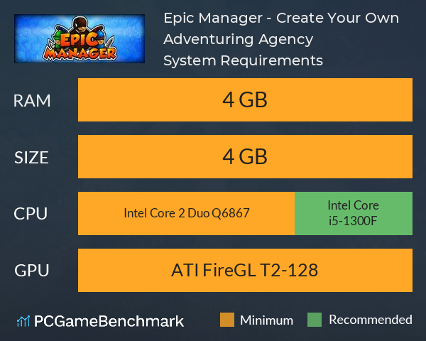 Epic Manager - Create Your Own Adventuring Agency! System Requirements PC Graph - Can I Run Epic Manager - Create Your Own Adventuring Agency! Epic Manager - Create Your Own Adventuring Agency! System Requirements PC Graph - Can I Run Epic Manager - Create Your Own Adventuring Agency!