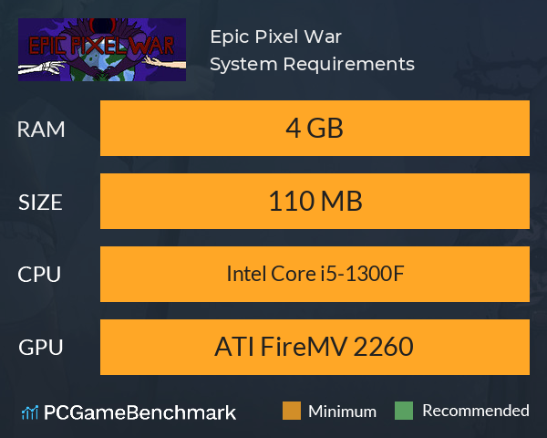 Epic Pixel War System Requirements PC Graph - Can I Run Epic Pixel War Epic Pixel War System Requirements PC Graph - Can I Run Epic Pixel War