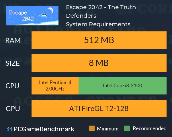 Escape 2042 - The Truth Defenders System Requirements PC Graph - Can I Run Escape 2042 - The Truth Defenders