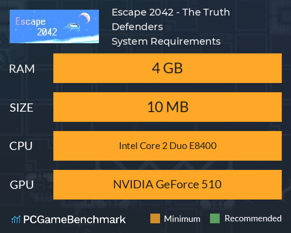 Escape 2042 - The Truth Defenders System Requirements PC Graph - Can I Run Escape 2042 - The Truth Defenders