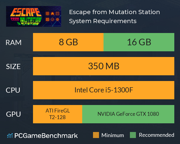 Escape from Mutation Station System Requirements PC Graph - Can I Run Escape from Mutation Station Escape from Mutation Station System Requirements PC Graph - Can I Run Escape from Mutation Station