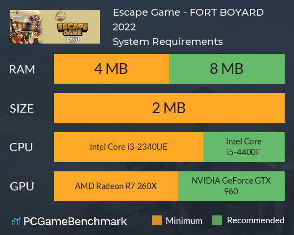 Escape Game - FORT BOYARD 2022 System Requirements PC Graph - Can I Run Escape Game - FORT BOYARD 2022