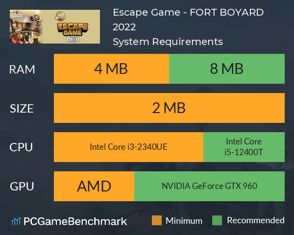 Escape Game - FORT BOYARD 2022 System Requirements PC Graph - Can I Run Escape Game - FORT BOYARD 2022 Escape Game - FORT BOYARD 2022 System Requirements PC Graph - Can I Run Escape Game - FORT BOYARD 2022