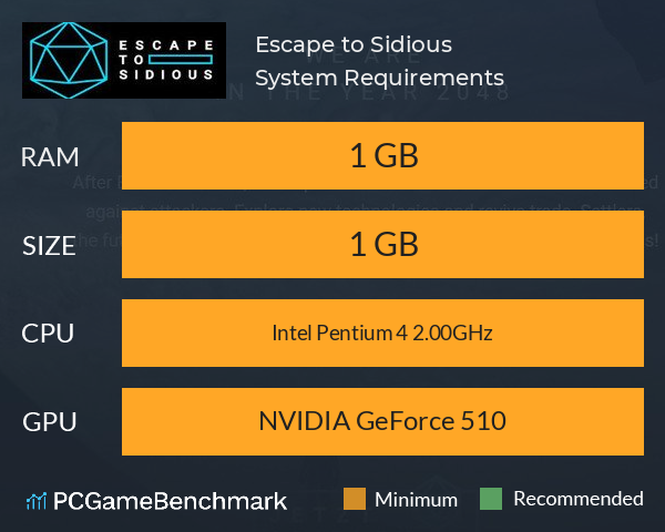 Escape to Sidious System Requirements PC Graph - Can I Run Escape to Sidious