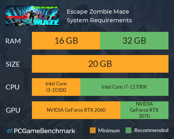 Escape: Zombie Maze System Requirements PC Graph - Can I Run Escape: Zombie Maze Escape: Zombie Maze System Requirements PC Graph - Can I Run Escape: Zombie Maze