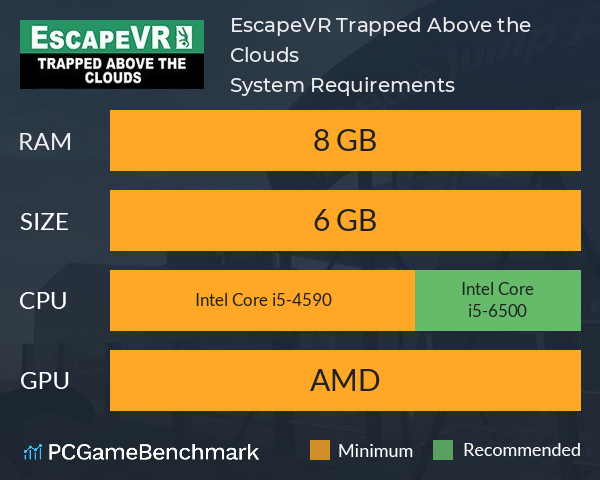 EscapeVR: Trapped Above the Clouds System Requirements PC Graph - Can I Run EscapeVR: Trapped Above the Clouds