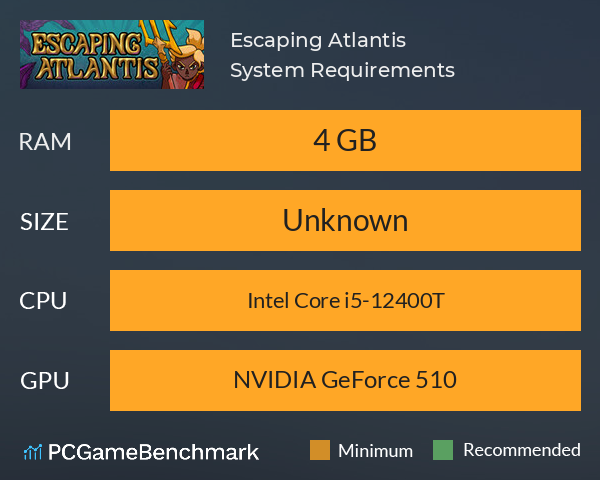 Escaping Atlantis System Requirements PC Graph - Can I Run Escaping Atlantis Escaping Atlantis System Requirements PC Graph - Can I Run Escaping Atlantis