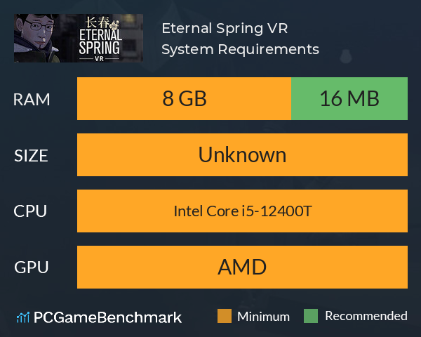 Eternal Spring VR System Requirements PC Graph - Can I Run Eternal Spring VR