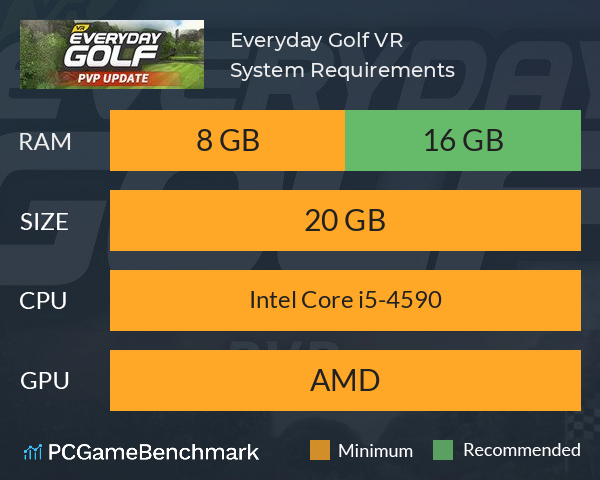 Everyday Golf VR System Requirements PC Graph - Can I Run Everyday Golf VR