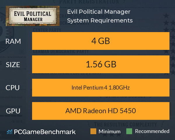 Evil Political Manager System Requirements PC Graph - Can I Run Evil Political Manager