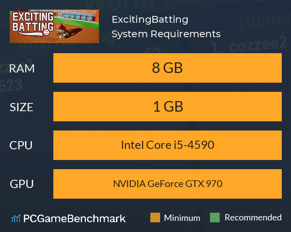 ExcitingBatting System Requirements PC Graph - Can I Run ExcitingBatting