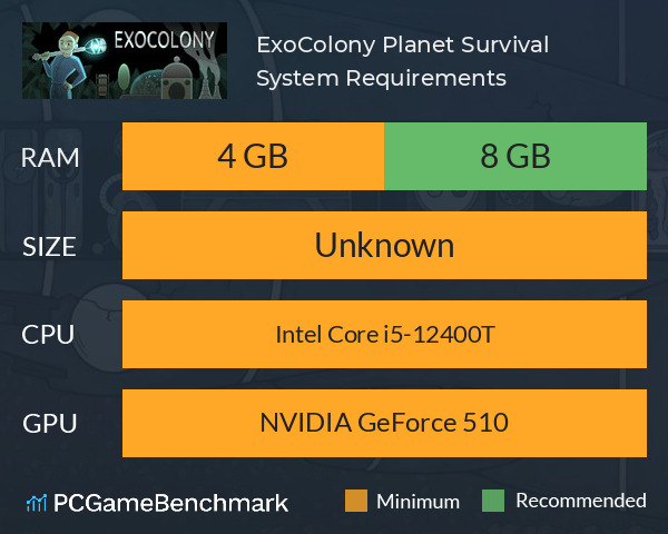 ExoColony: Planet Survival System Requirements PC Graph - Can I Run ExoColony: Planet Survival