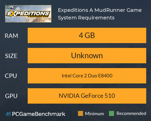 Expeditions: A MudRunner Game System Requirements PC Graph - Can I Run Expeditions: A MudRunner Game