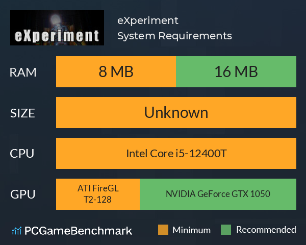eXperiment System Requirements PC Graph - Can I Run eXperiment eXperiment System Requirements PC Graph - Can I Run eXperiment