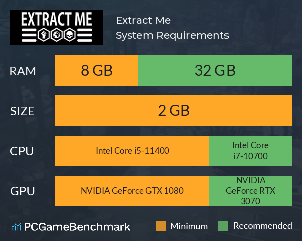Extract Me System Requirements PC Graph - Can I Run Extract Me Extract Me System Requirements PC Graph - Can I Run Extract Me