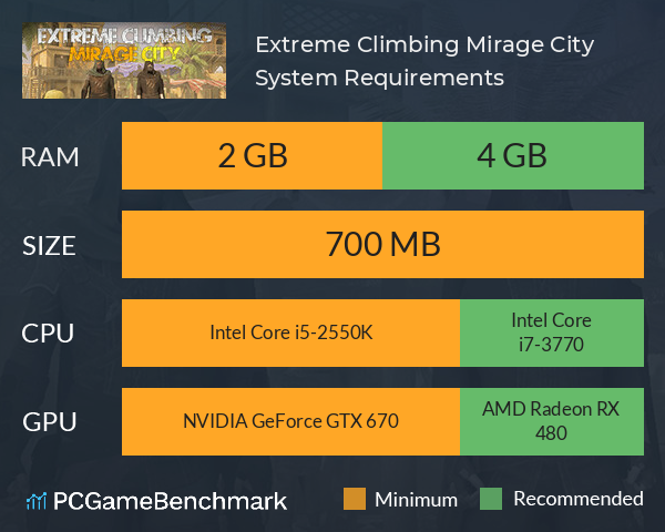 Extreme Climbing Mirage City System Requirements PC Graph - Can I Run Extreme Climbing Mirage City Extreme Climbing Mirage City System Requirements PC Graph - Can I Run Extreme Climbing Mirage City