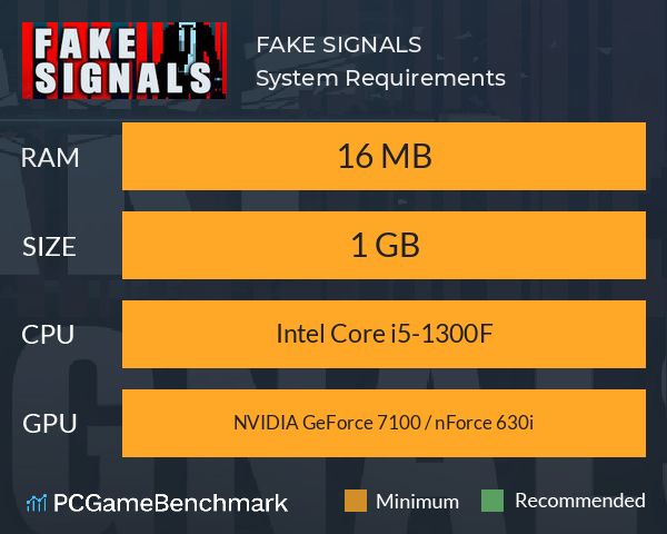 FAKE SIGNALS System Requirements PC Graph - Can I Run FAKE SIGNALS FAKE SIGNALS System Requirements PC Graph - Can I Run FAKE SIGNALS