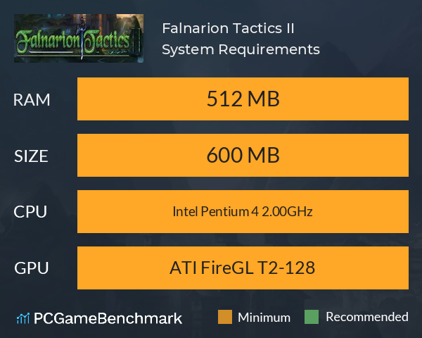 Falnarion Tactics II System Requirements PC Graph - Can I Run Falnarion Tactics II Falnarion Tactics II System Requirements PC Graph - Can I Run Falnarion Tactics II