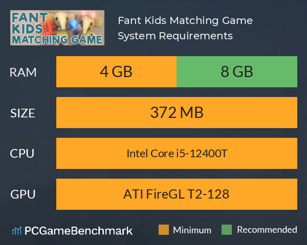 Fant Kids Matching Game System Requirements PC Graph - Can I Run Fant Kids Matching Game