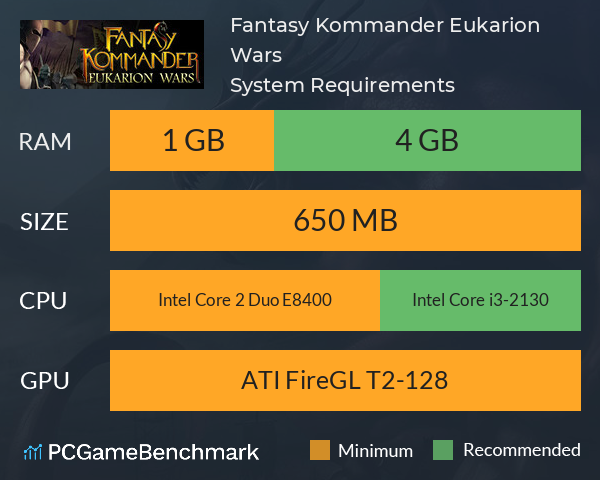 Fantasy Kommander: Eukarion Wars System Requirements PC Graph - Can I Run Fantasy Kommander: Eukarion Wars Fantasy Kommander: Eukarion Wars System Requirements PC Graph - Can I Run Fantasy Kommander: Eukarion Wars