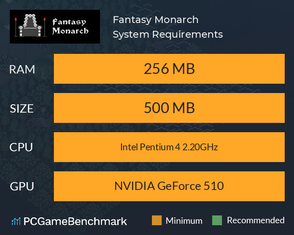 Fantasy Monarch System Requirements PC Graph - Can I Run Fantasy Monarch Fantasy Monarch System Requirements PC Graph - Can I Run Fantasy Monarch