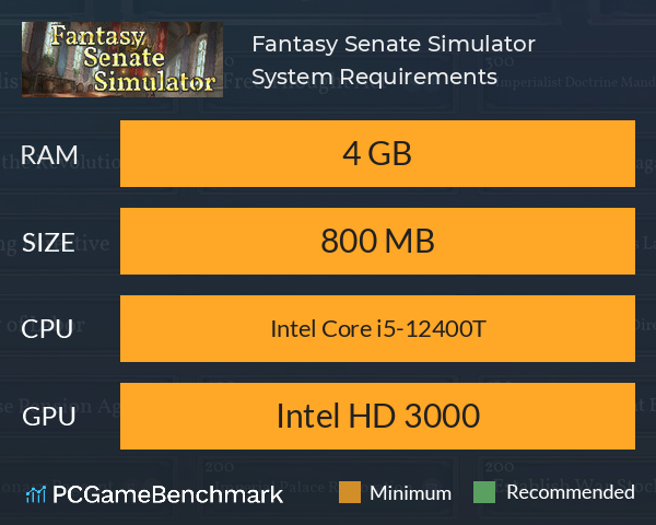 Fantasy Senate Simulator System Requirements PC Graph - Can I Run Fantasy Senate Simulator Fantasy Senate Simulator System Requirements PC Graph - Can I Run Fantasy Senate Simulator