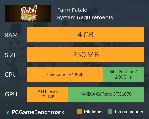 Farm Fatale System Requirements PC Graph - Can I Run Farm Fatale Farm Fatale System Requirements PC Graph - Can I Run Farm Fatale