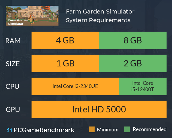 Farm Garden Simulator System Requirements PC Graph - Can I Run Farm Garden Simulator Farm Garden Simulator System Requirements PC Graph - Can I Run Farm Garden Simulator