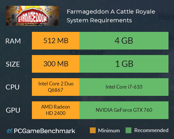 Farmageddon: A Cattle Royale System Requirements PC Graph - Can I Run Farmageddon: A Cattle Royale