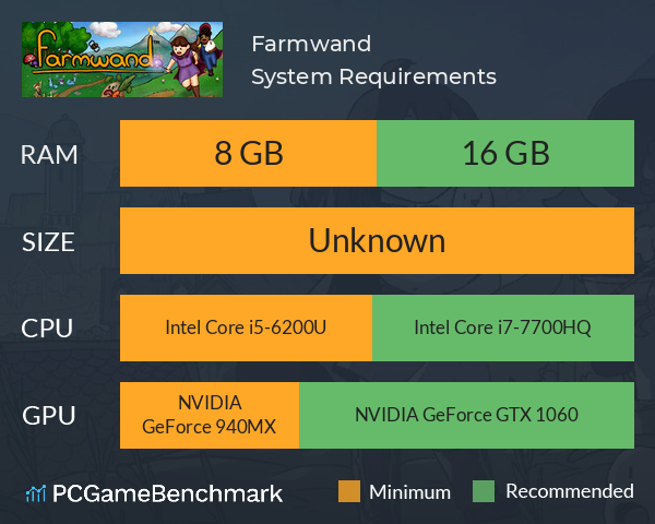 Farmwand System Requirements PC Graph - Can I Run Farmwand Farmwand System Requirements PC Graph - Can I Run Farmwand