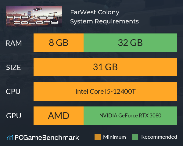 FarWest Colony System Requirements PC Graph - Can I Run FarWest Colony FarWest Colony System Requirements PC Graph - Can I Run FarWest Colony